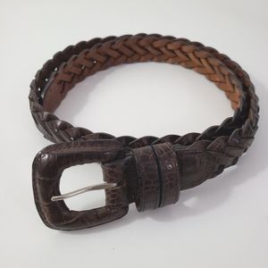 Joan & David vintage brown leather braided belt